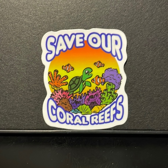SAVE THE CORAL REEFS STICKER - Picture 1 of 1